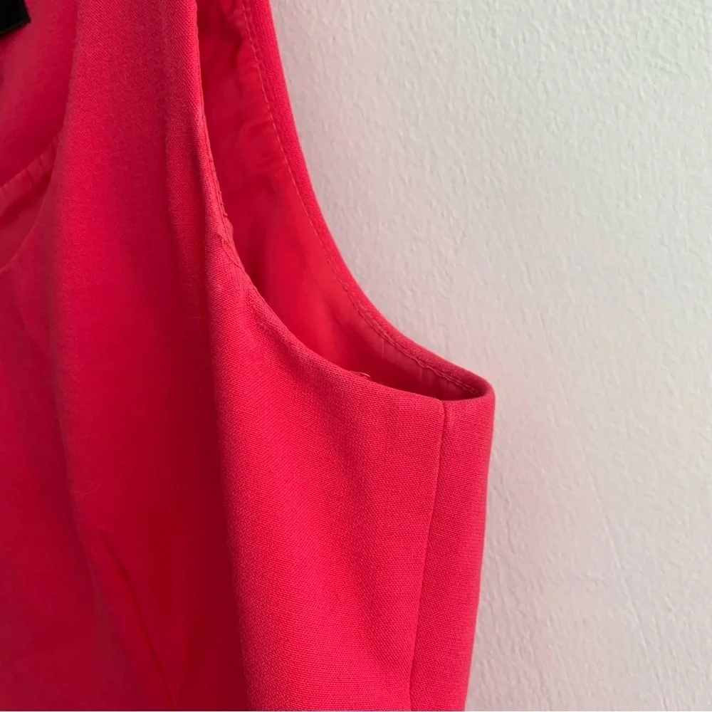 J. Crew Red Square Neck Knee Length Sleeveless Dress - Picture 3 of 9